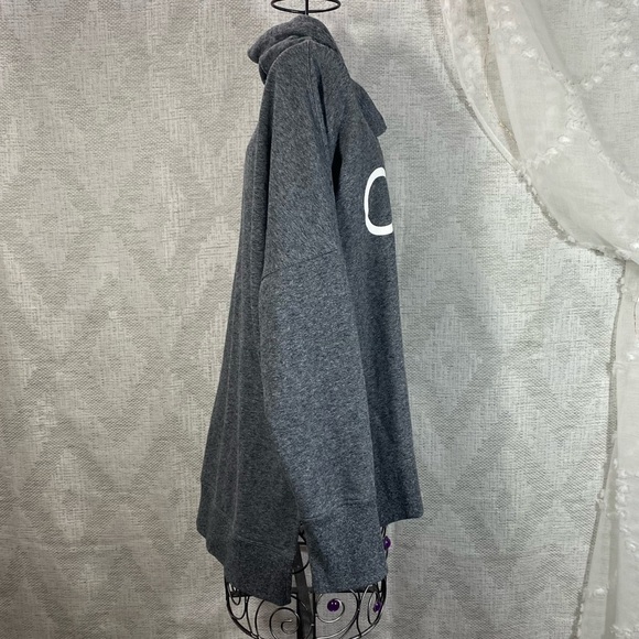 Calvin Klein grey cowl neck pullover logo sweater with side slits size M - Picture 4 of 9
